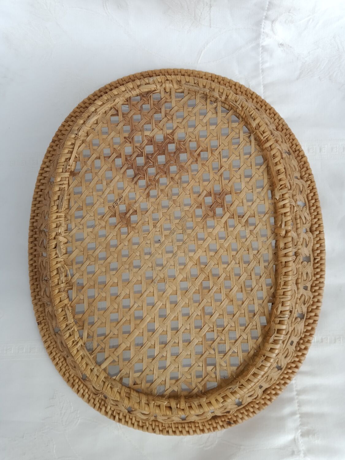 Braided wicker basket