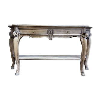 Louis xv style console in solid oak "f.chaleyssin"