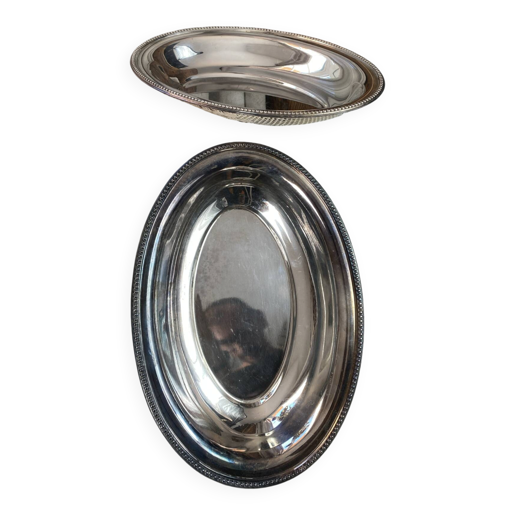 silver-plated metal service trays, Le Mondial silverware