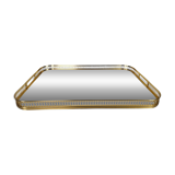 Hollywood Regency tray - brass - glass - Italy - 3rd quarter 20th century