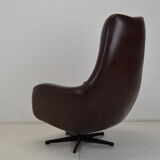 Mid-century Rotating Armchair,Leatherette,1980's.