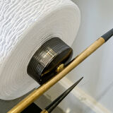 Paire d'appliques vintage années 60, appliques chic parisiennes en laiton et verre texturé