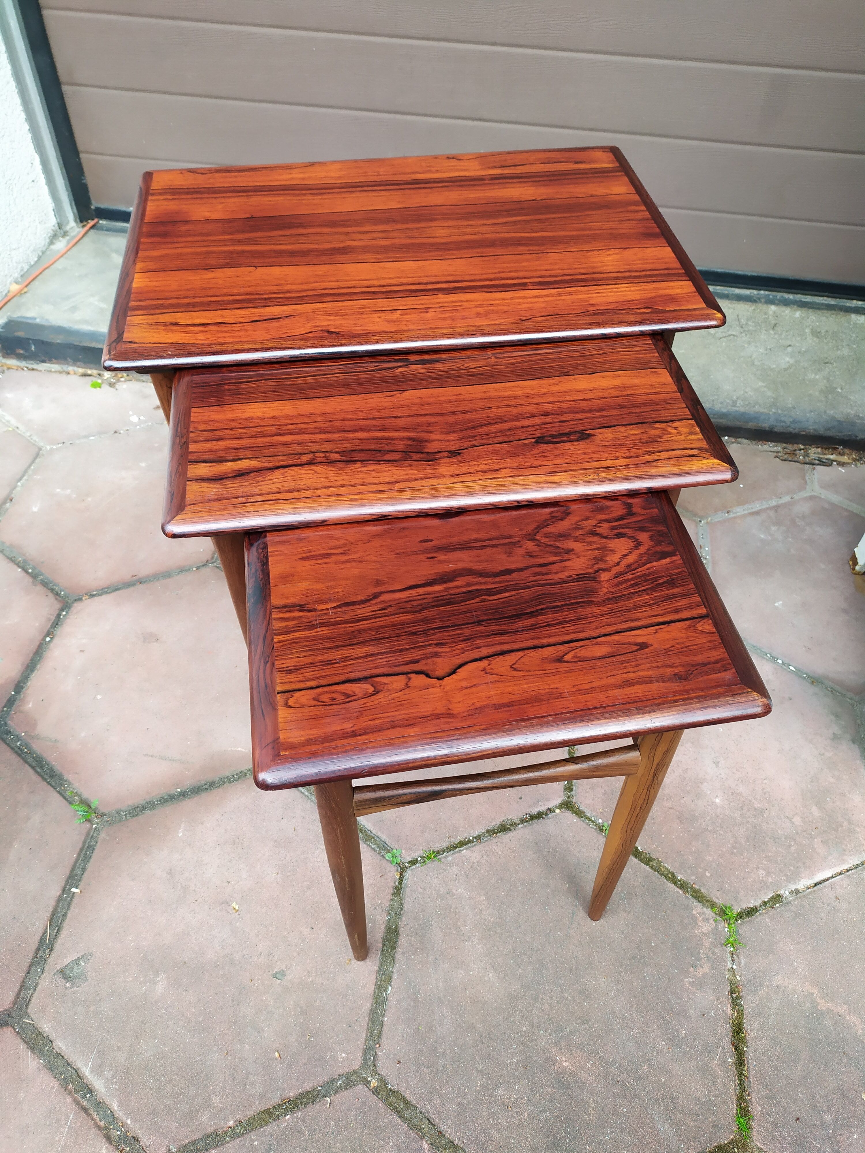 Nesting tables in rosewood, mid-1960s Denmark