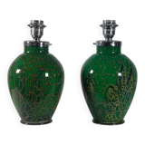 Pair of chrome glass table lamps Ikora WMF Art Deco Karl Wiedmann 1930