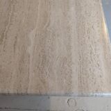 Square travertine coffee table, 1970s.