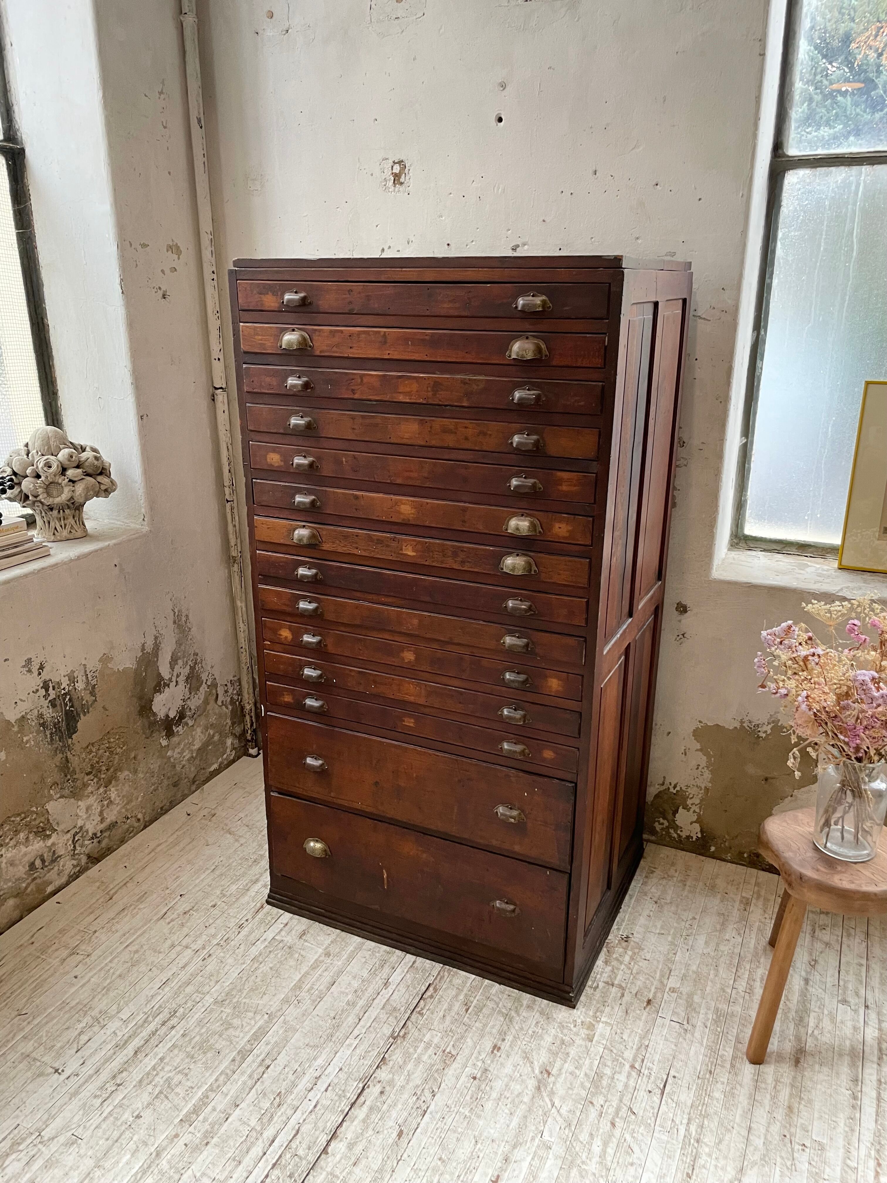 Workshop furniture printing with drawers XL oak