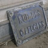 Antique street sign, cast iron, 19th century