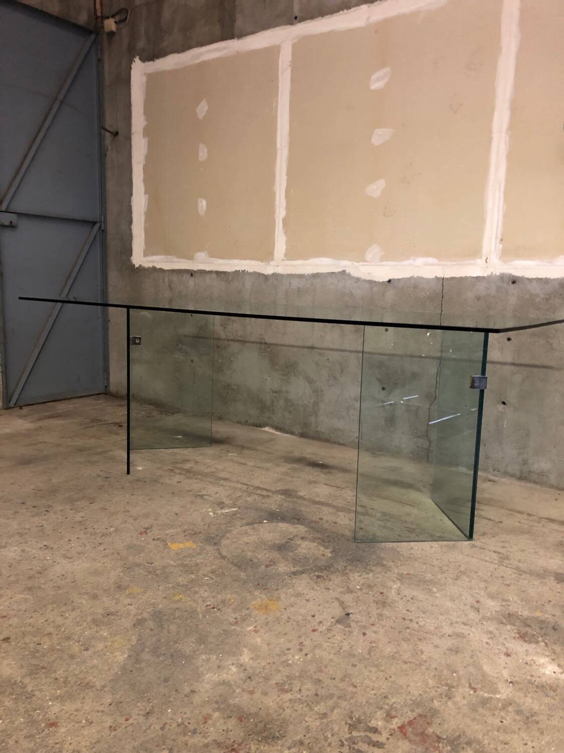 Post modern tempered glass table circa 1980