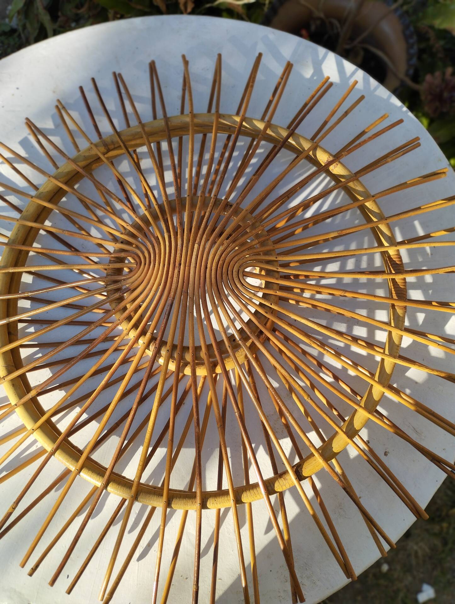 Lustre en rotin type Audoux minet