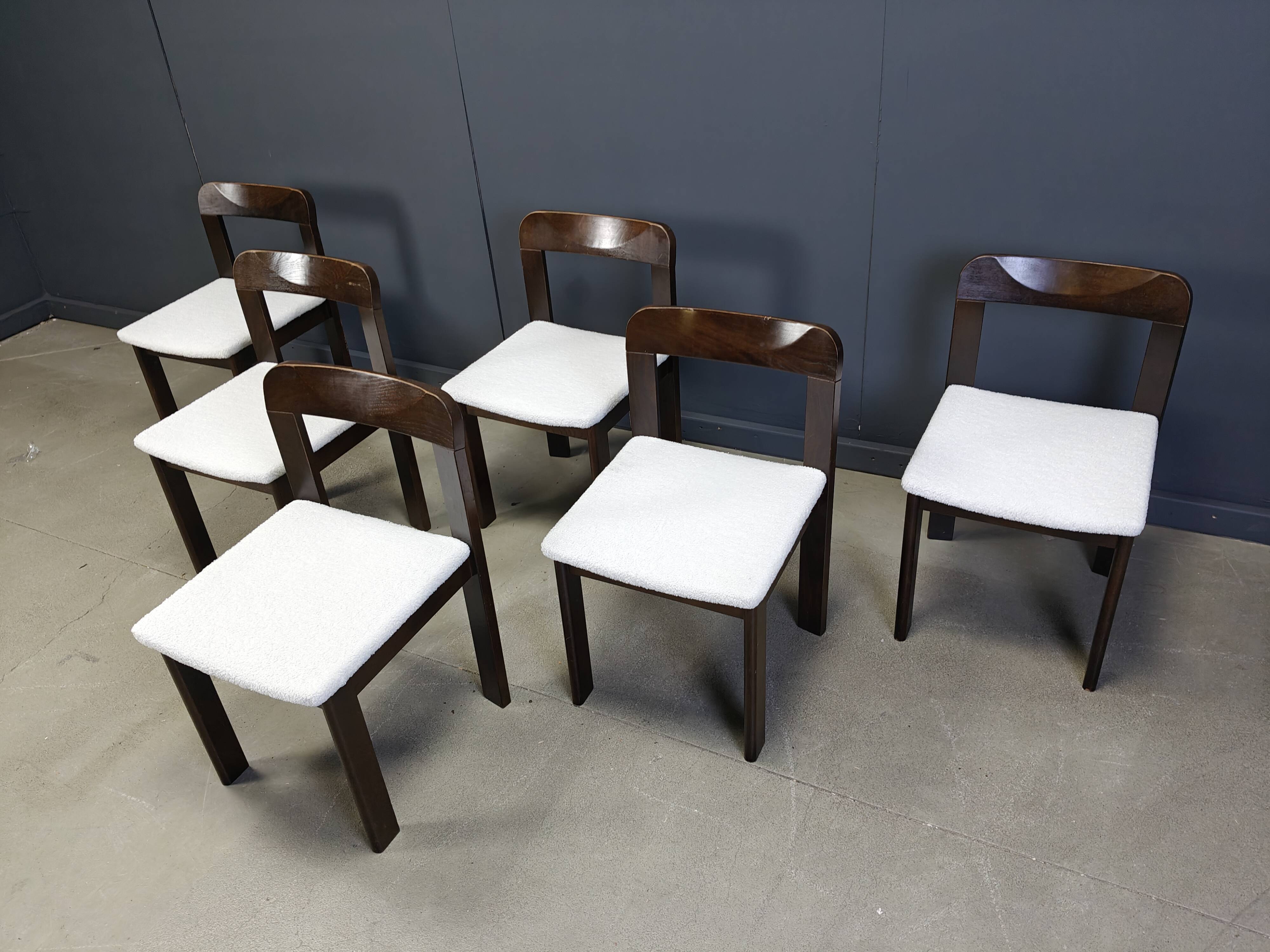 Vintage Brutalist Dining Chairs, Set of 6 - 1960s
