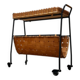 Chariot de service allemand moderne du milieu du siècle avec plateau, années 1960