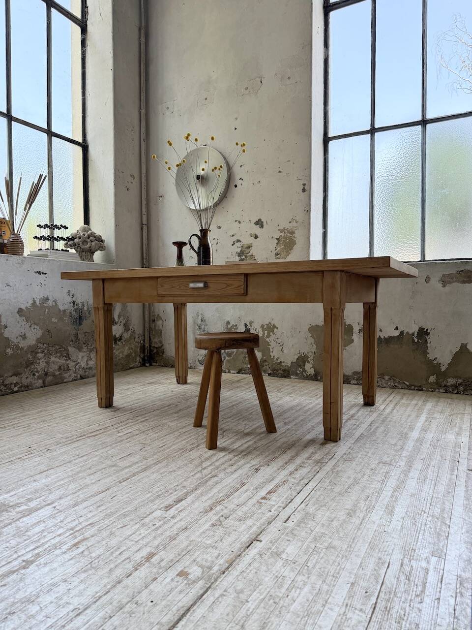 Ancienne table de ferme en chêne