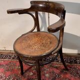 Fischel office chair in curved wood