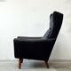Leather Wingback Chair, Denmark 1970s, Vintage, Mid-C Modern