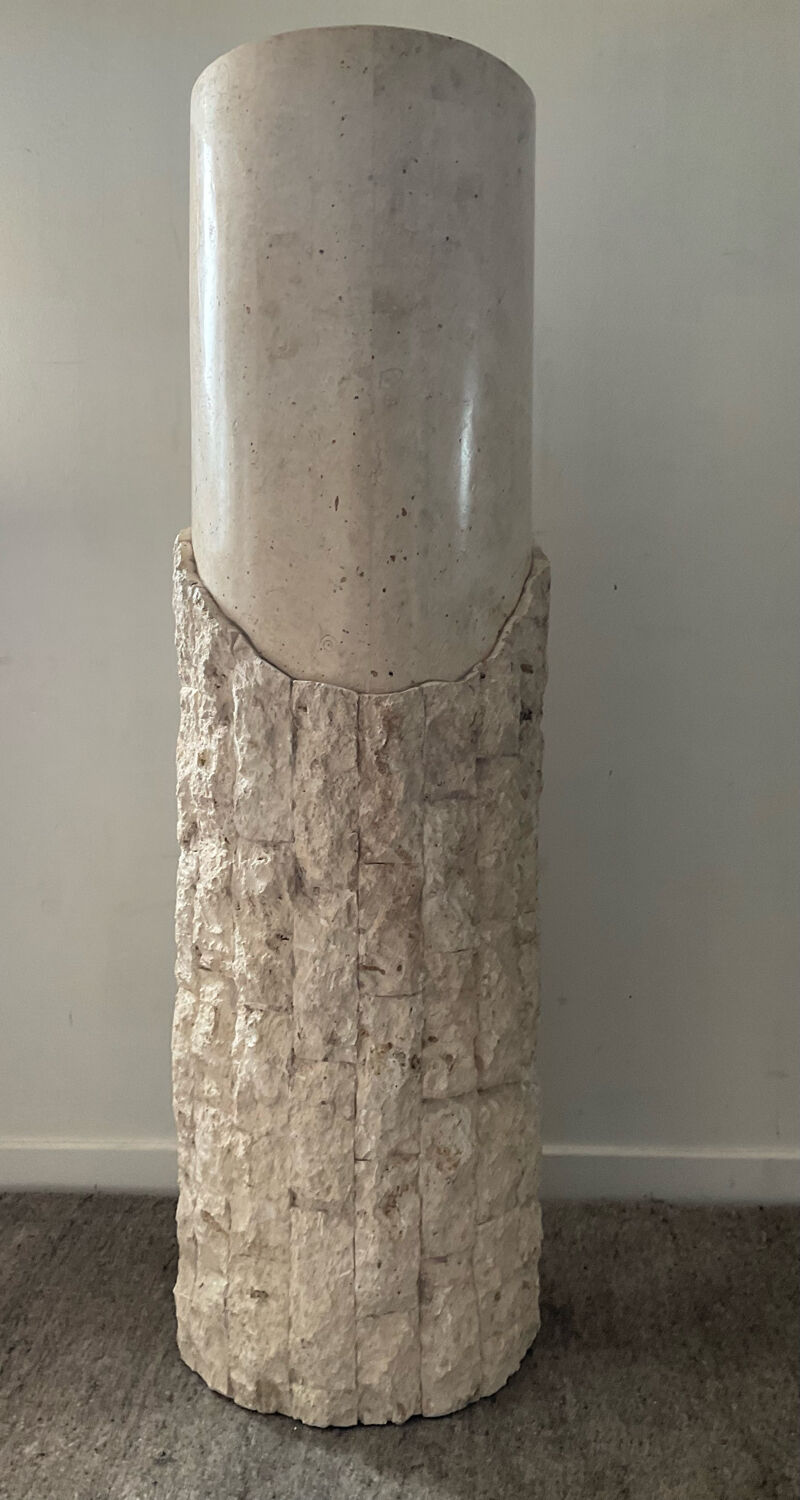 Vintage travertine column 70s-80s