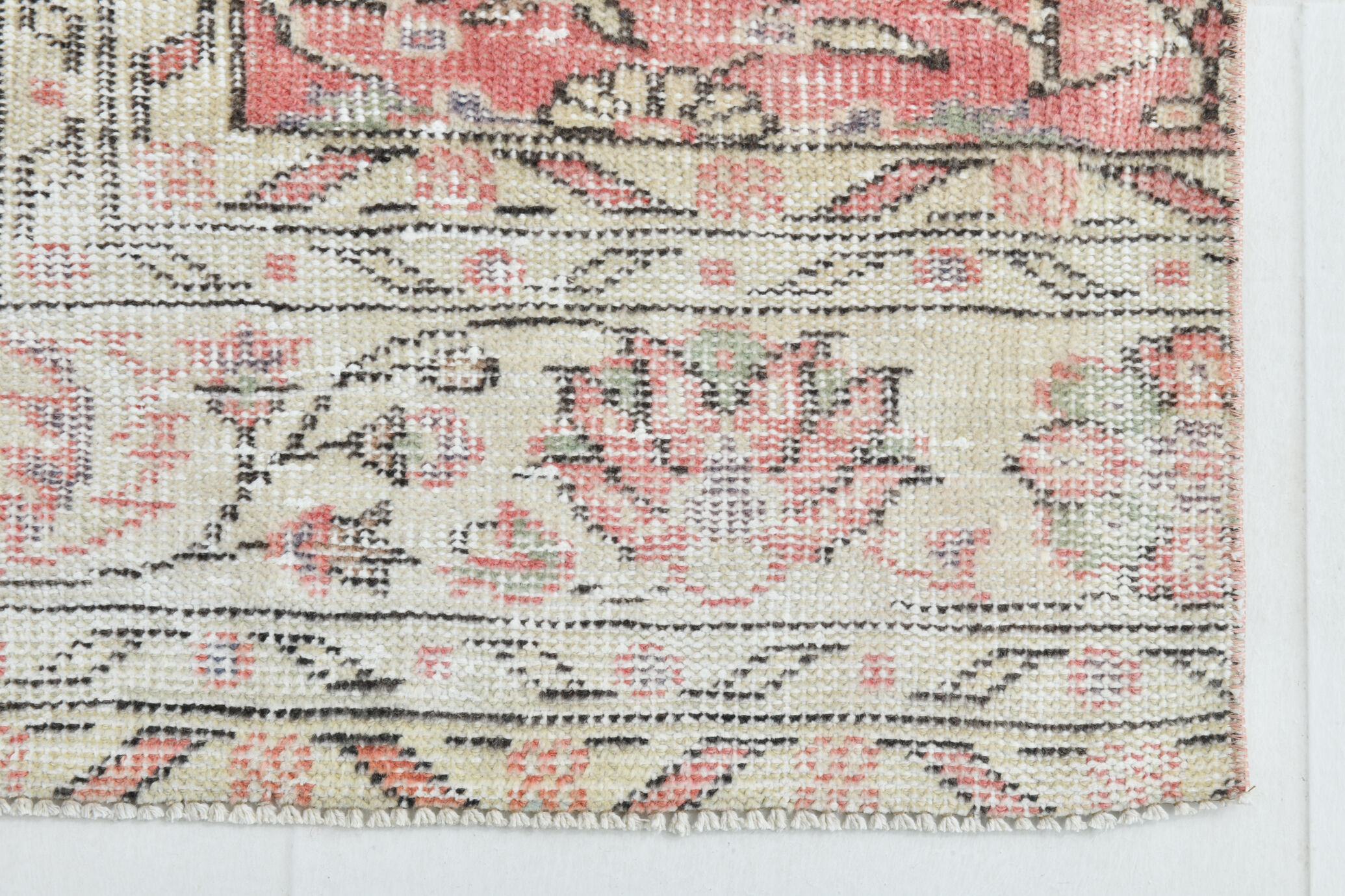 2x9 shabby chic vintage runner rug, 74x265cm