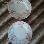 20 mismatched antique flat plates in ironstone
