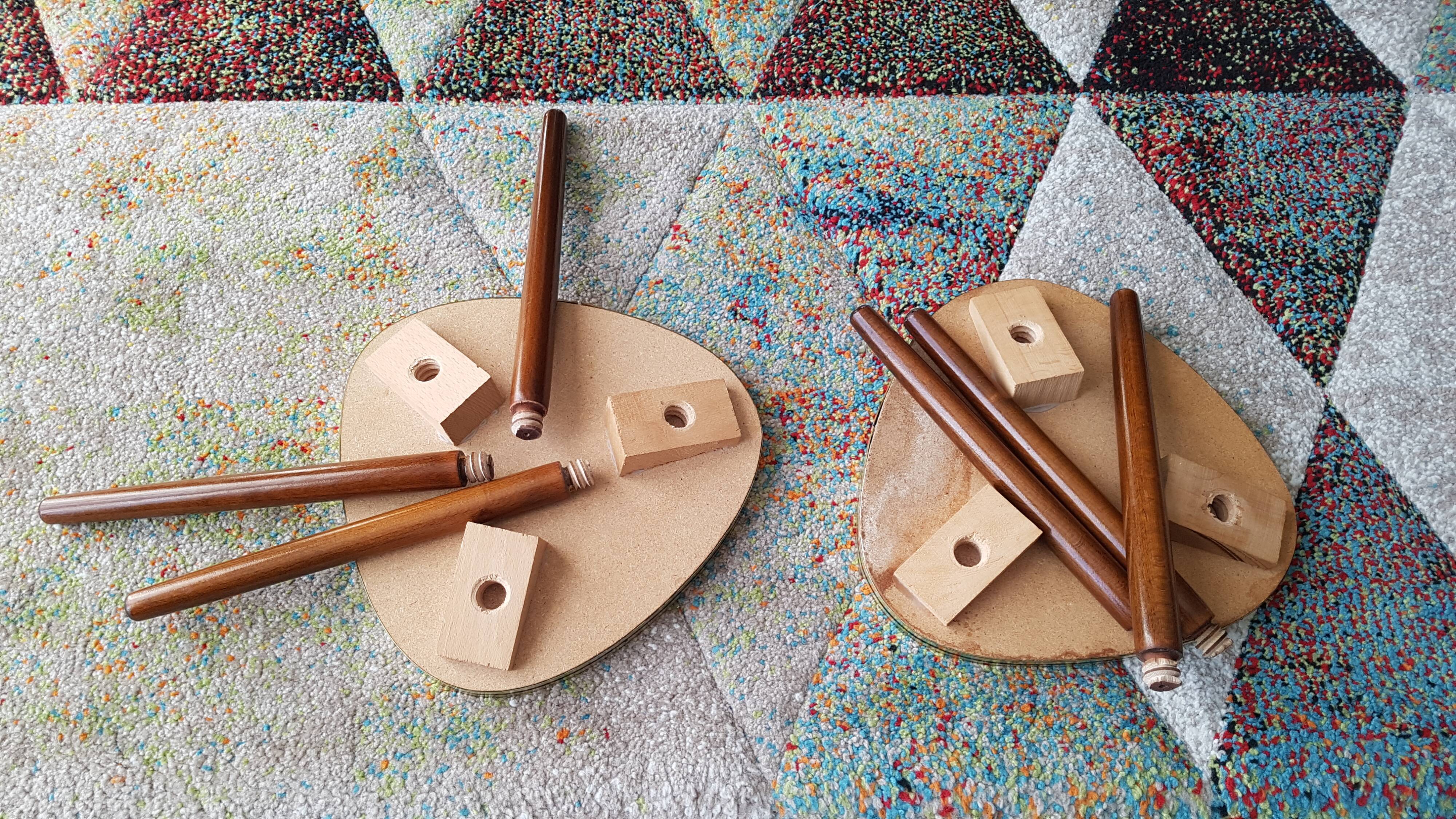 Duo plant holders formica, vintage tripod