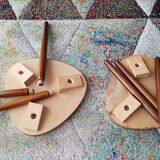 Duo plant holders formica, vintage tripod