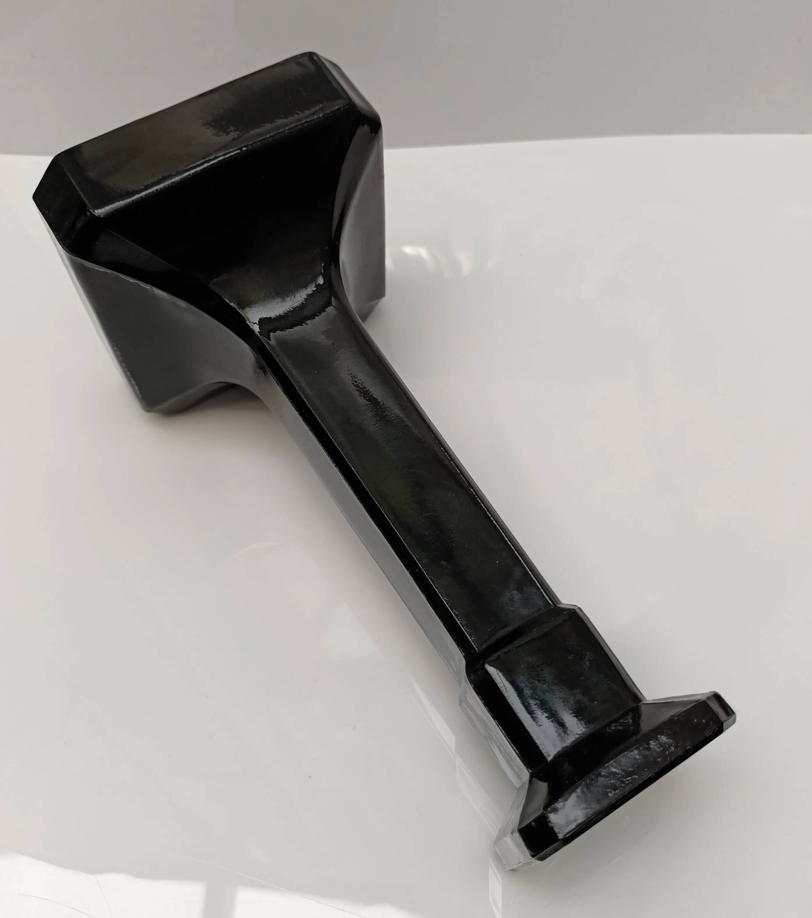 Black glass candlestick