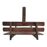 Solid wood log basket with vintage slats