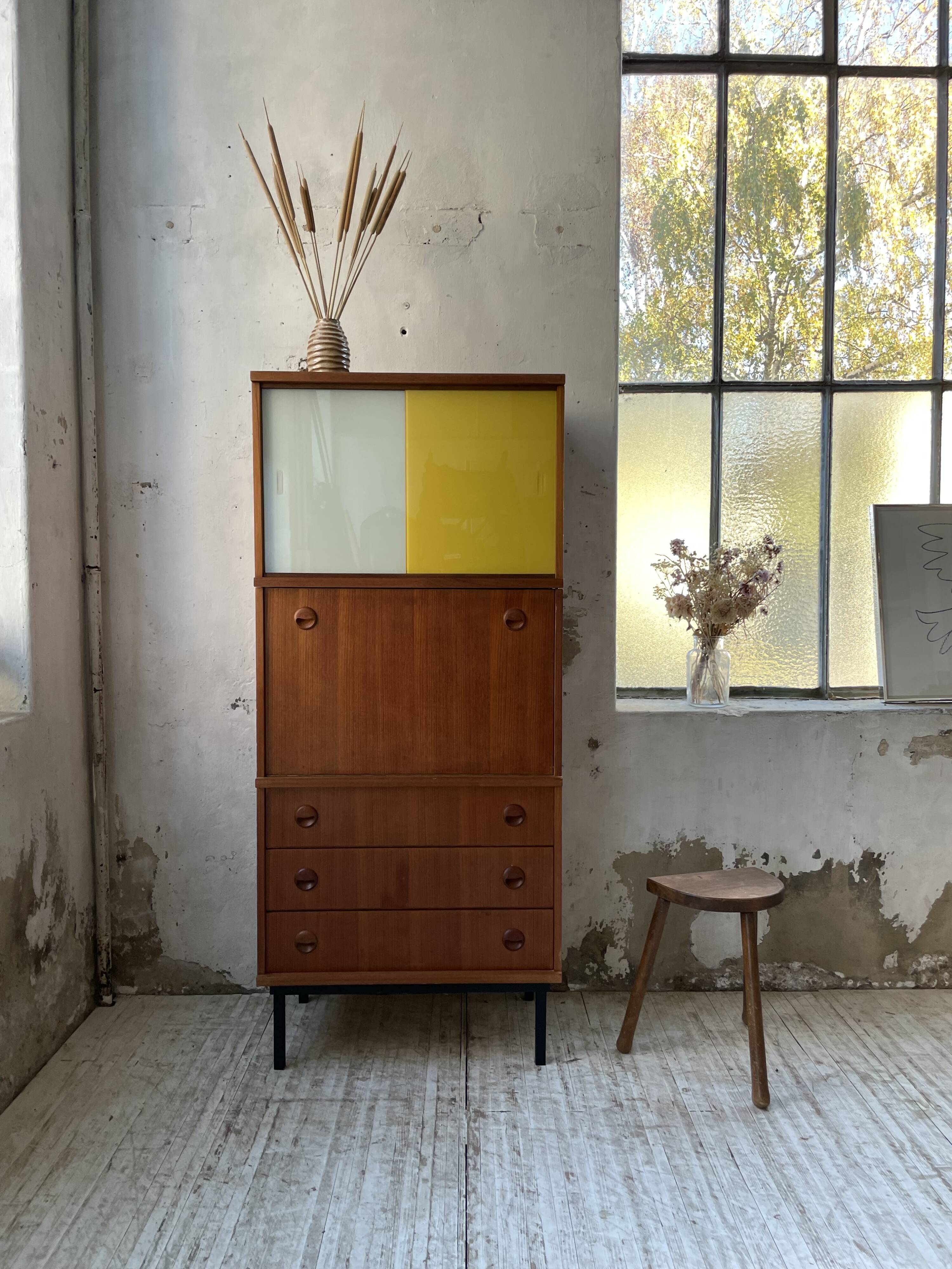 Modernist teak secretary desk, 1950s
