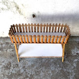 Bamboo and rattan planter 60s