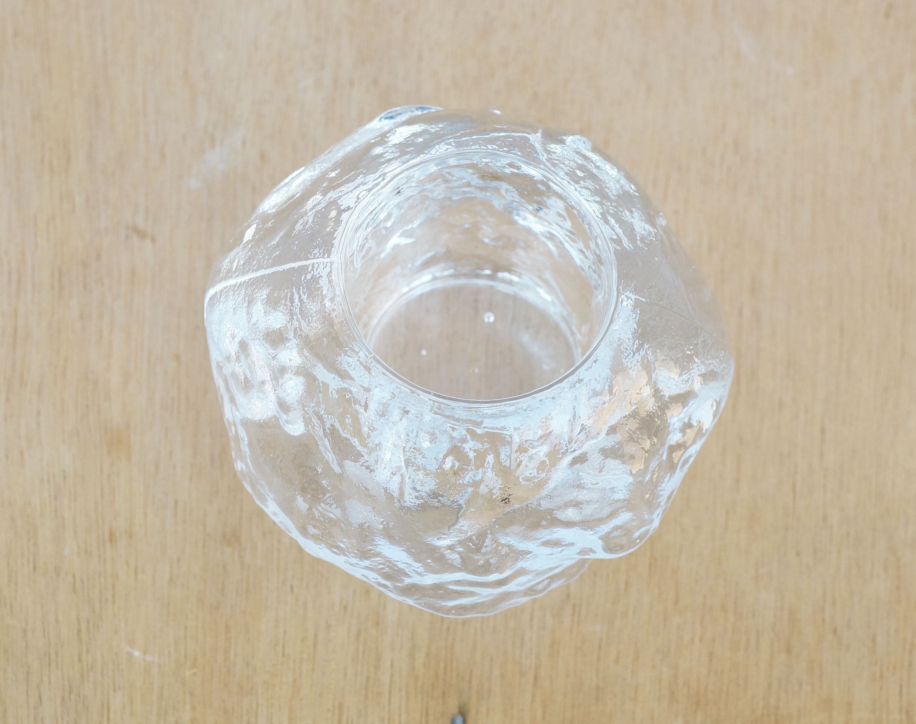 Moulded glass candle holder