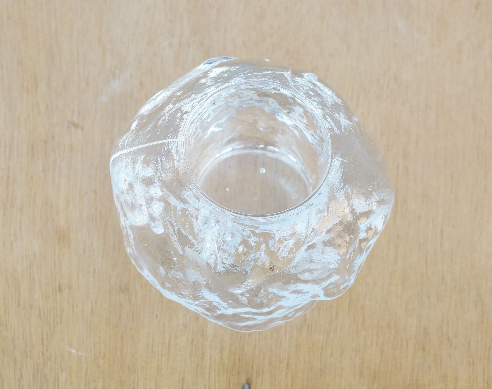 Moulded glass candle holder