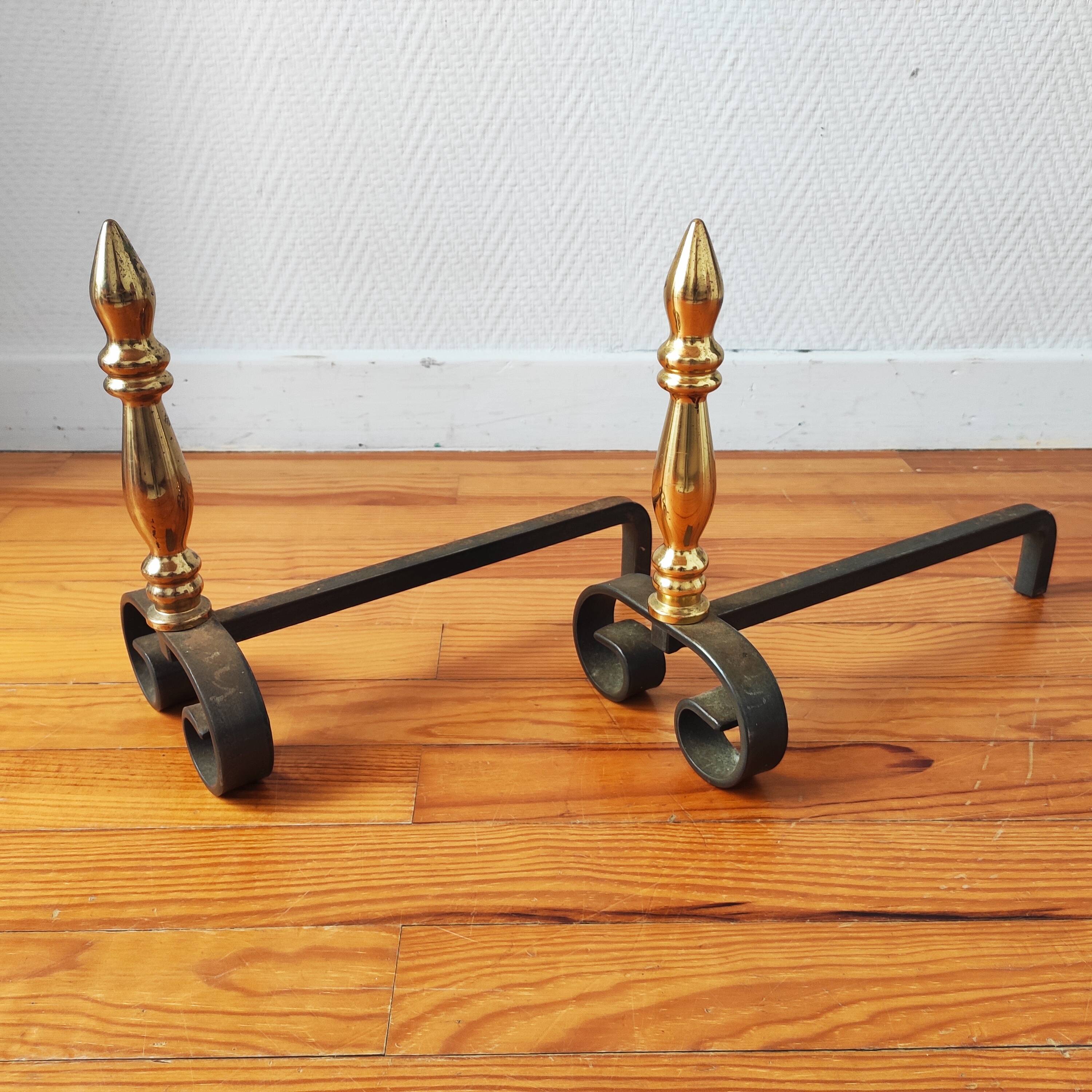 Vintage pair of andirons