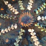 Large handcrafted glazed bowl – radiant floral decoration