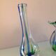 Pair of soliflore vases in polychrome ribbed glass / vintage 60s-70s