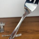 11 fourchettes à dessert japonaises en acier inoxydable, motif rose, 1970