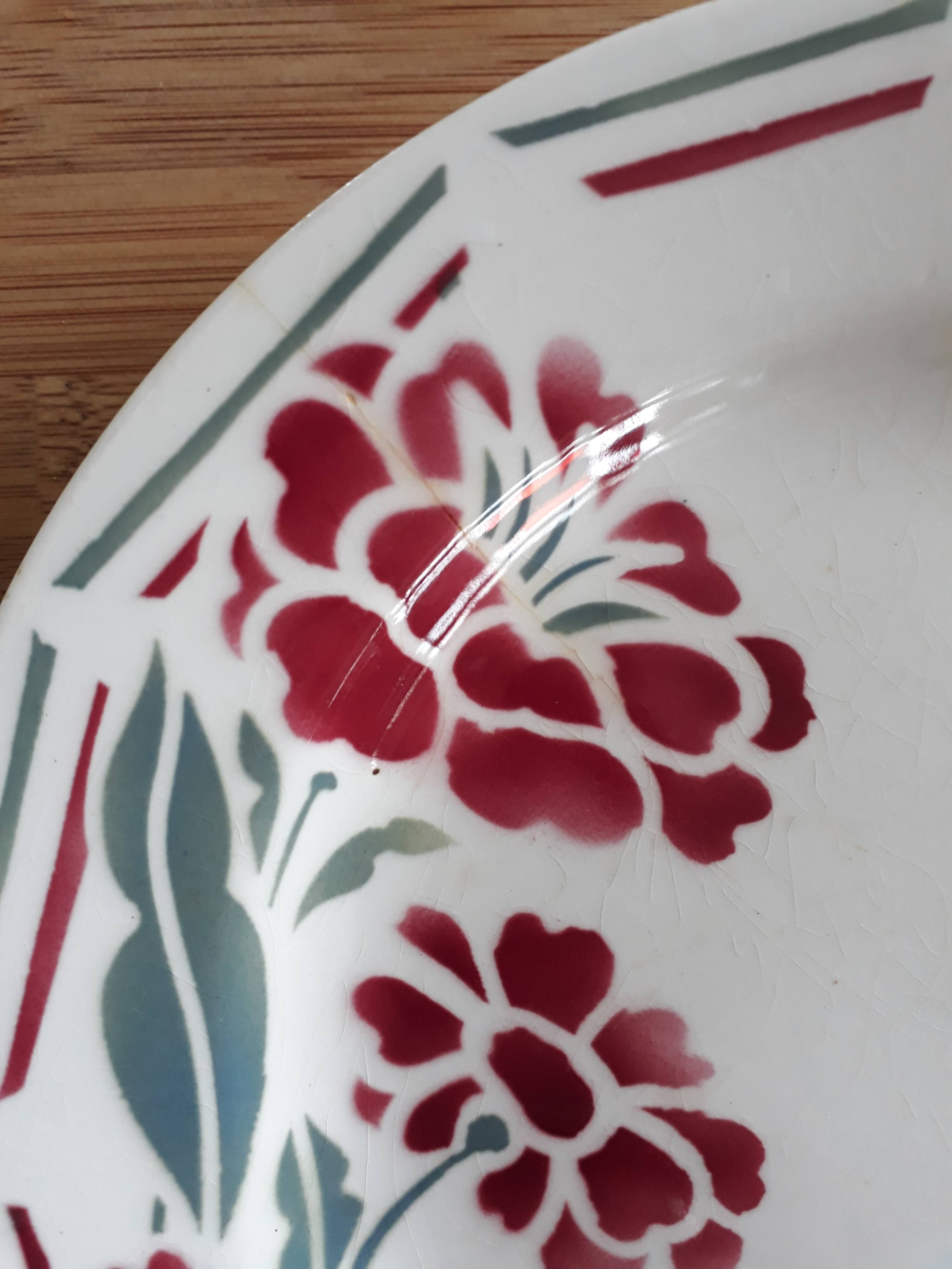 Assiettes à dessert années 30 de Hamage et Moulin des Loups France