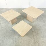 Set of 3 travertine nesting tables, 1970s