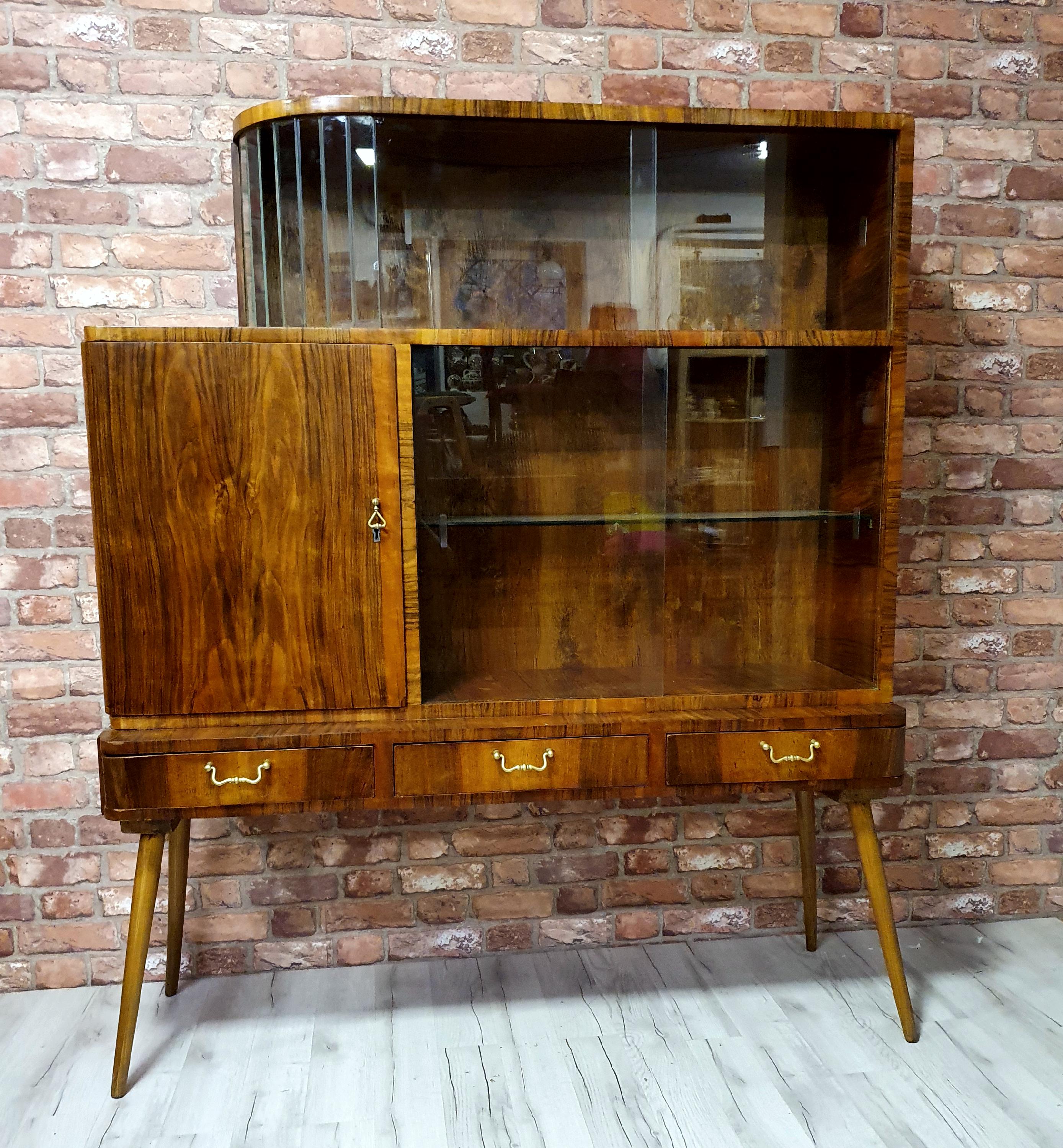Unique art deco cabinet with drawers. Poland 1950s
