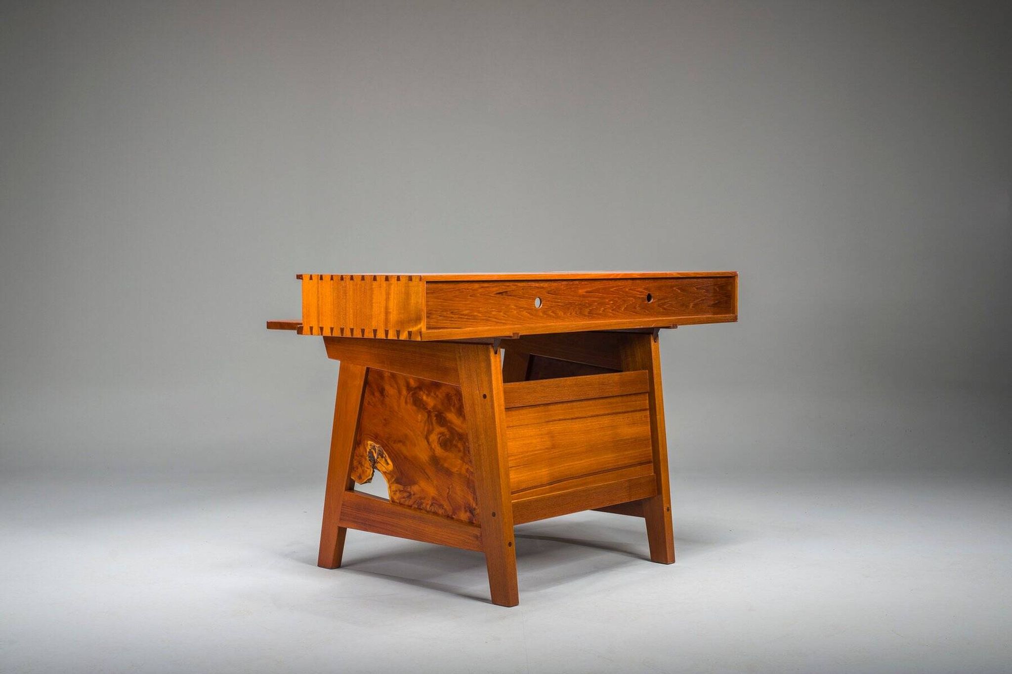 Mid-century modern teak desk, 1980s
