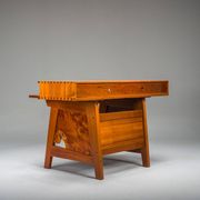 Mid-century modern teak desk, 1980s
