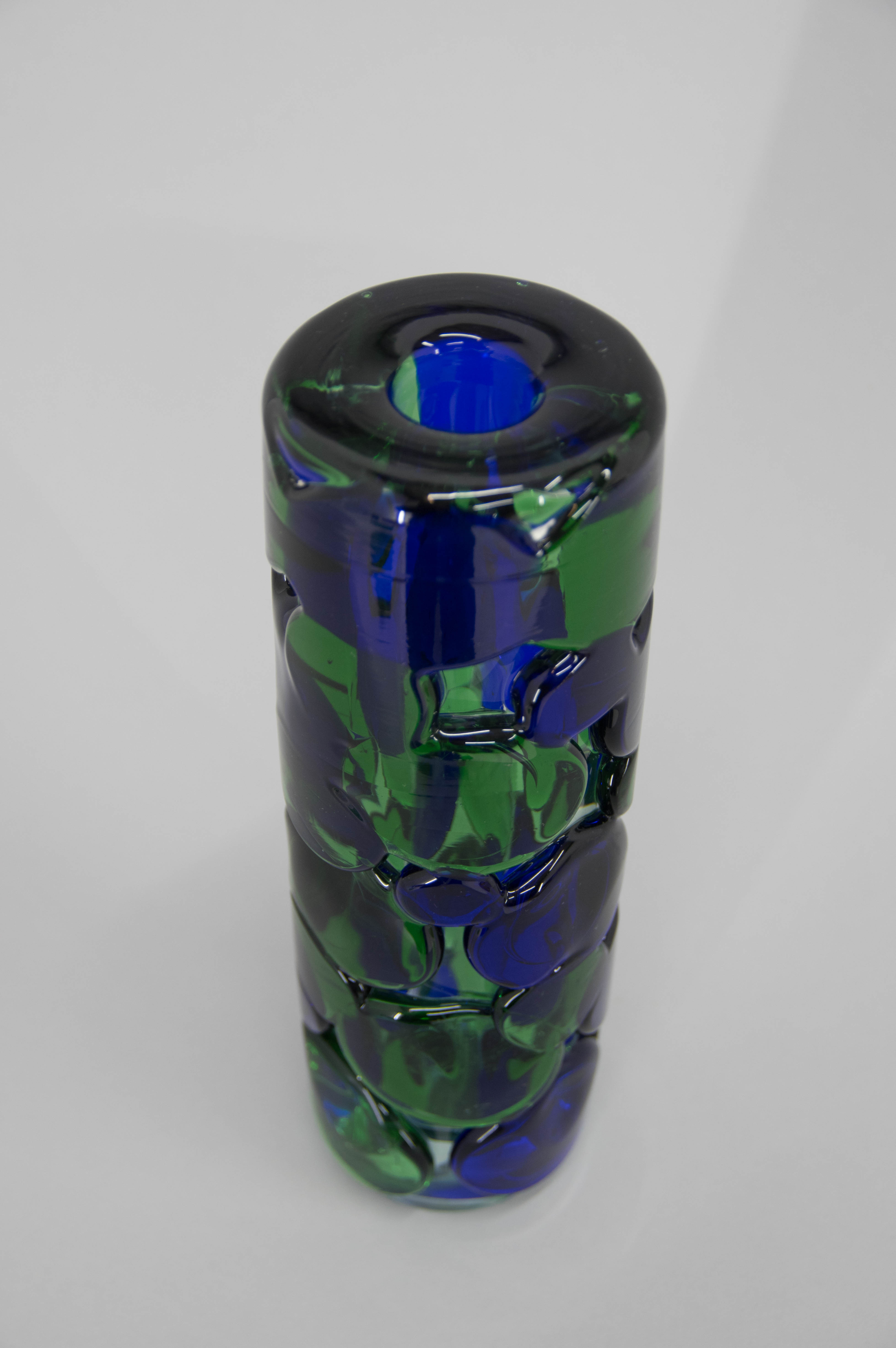 Set of Two Art Glass Vases by Jaroslav Svoboda, circa 1980