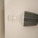 Vintage houndstooth liqueur carafe + 6 glasses