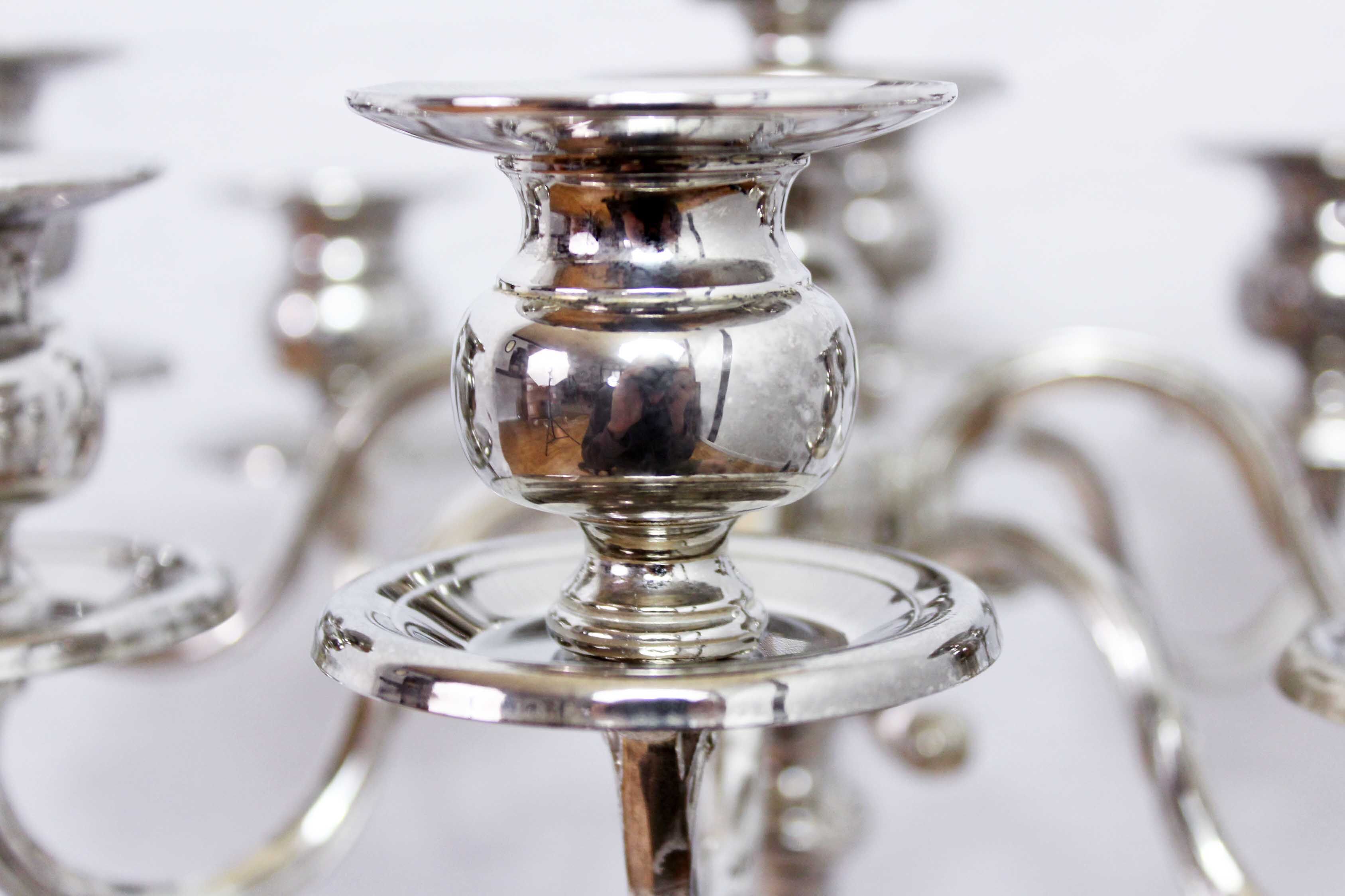 Large silver metal candlestick, groom candlestick