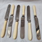 6 meat knives, ivory handle, late nineteenth