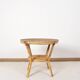 Old round rattan table, vintage from the 70s - 80s. Small table, or side table.