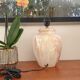 Ceramic table lamp effect marble, beige white and brown