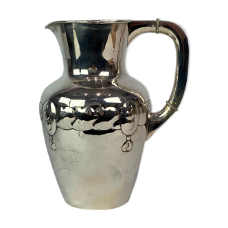 Water jug in the style of Art Nouveau of hallmarked silver stamped Augusta H., 1930s