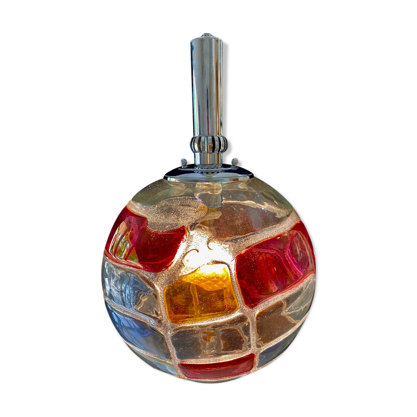 Large Globe Mazzega two-tone murano glass