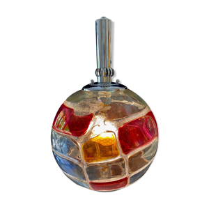 suspension Globe mazzega verre Murano bicolore