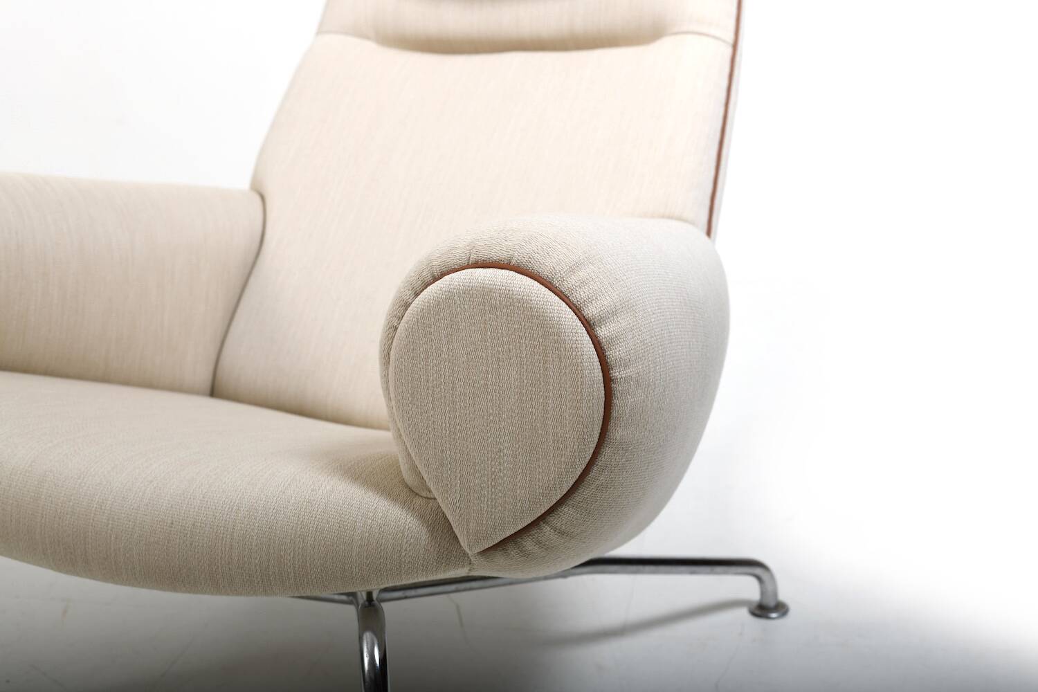 Early Pair Hans Wegner Queen Chairs by Johannes Hansen c.1960 / New Upholst