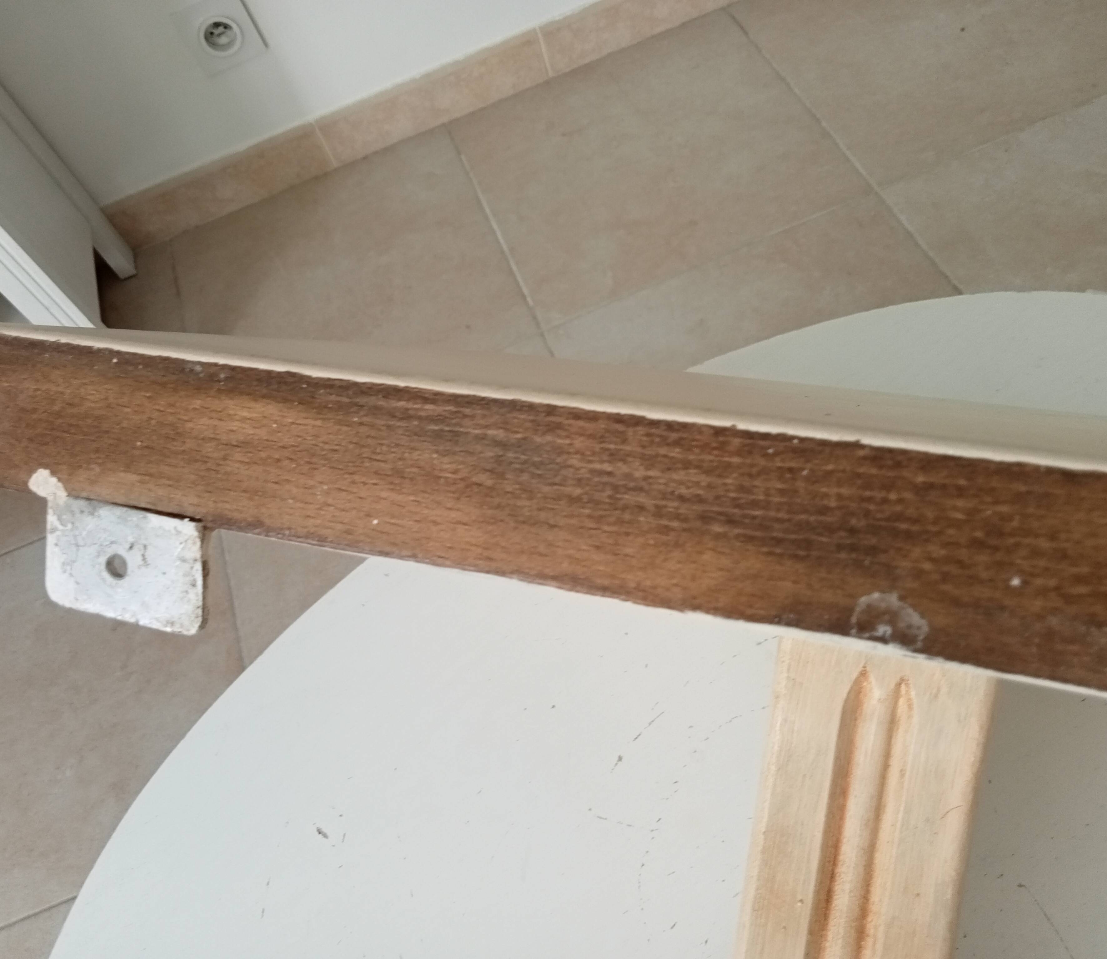 Vintage solid oak wall-mounted console shelf