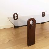 Vintage coffee table in smoked glass